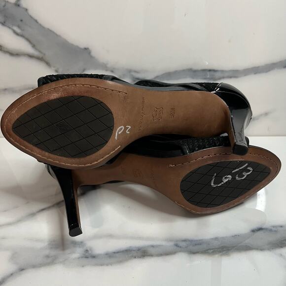 Donald J Pliner | Women's Black Perforated Suede Peep Toe Ashlyn Booties Sz 8.5 - Picture 7 of 7